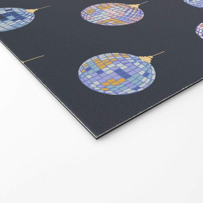 Disco balls party time pattern dark Welcome Mat Gallery Image 2