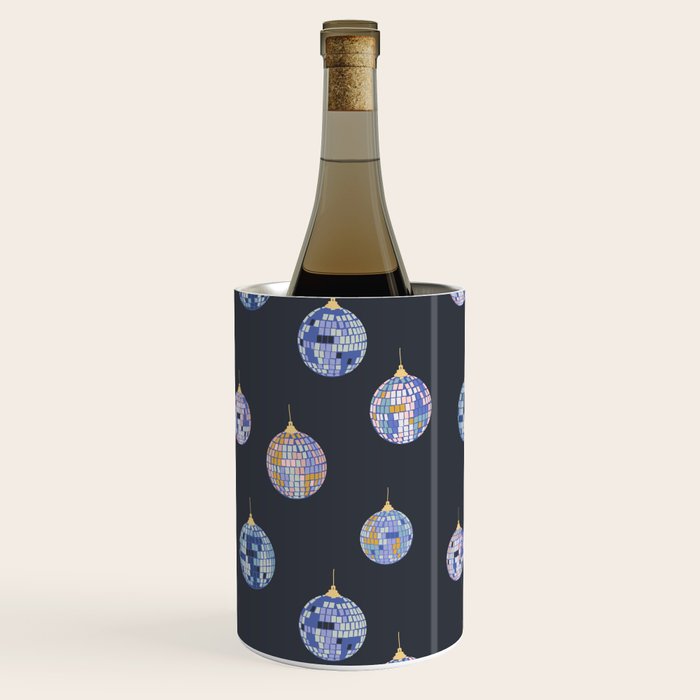 Disco balls party time pattern dark Wine Chiller Gallery Image 1