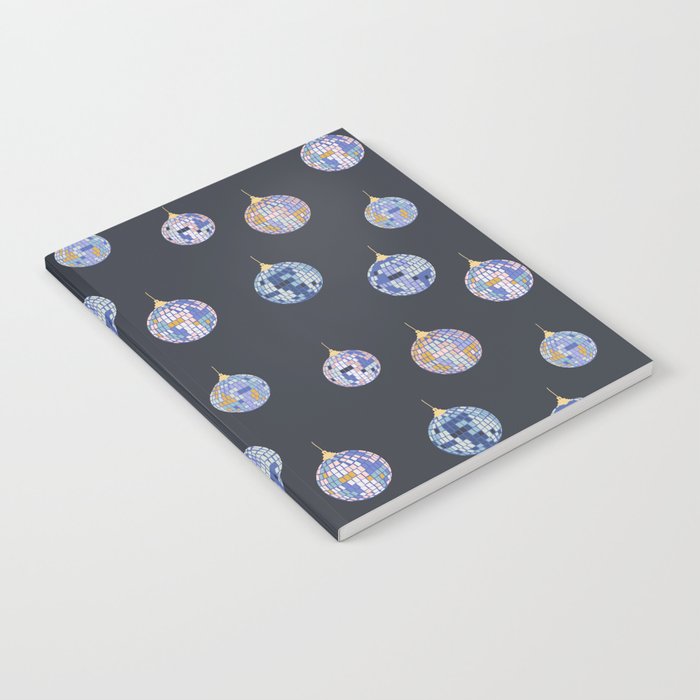 Disco balls party time pattern dark Notebook Gallery Image 2