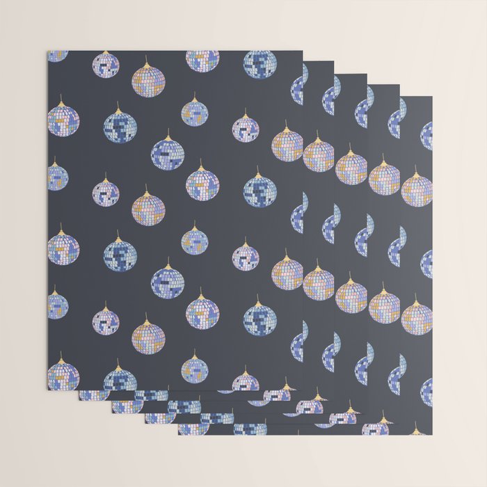Disco balls party time pattern dark Wrapping Paper Gallery Image 3