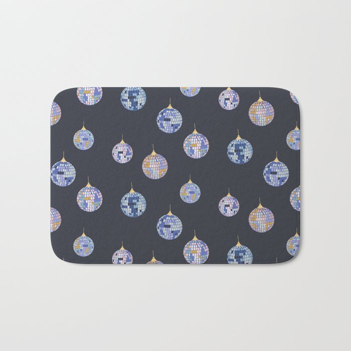 Disco balls party time pattern dark Bath Mat Gallery Image 1