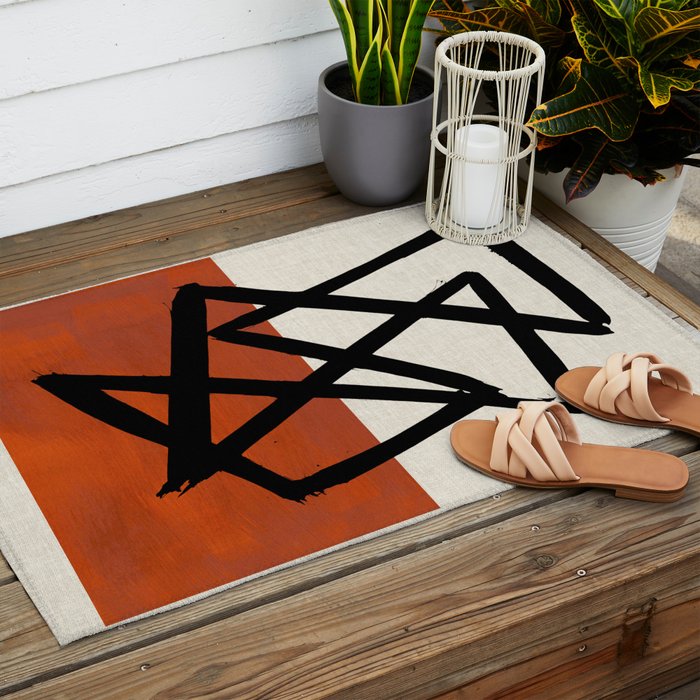 Orange Shards Outdoor Rug Gallery Image 2