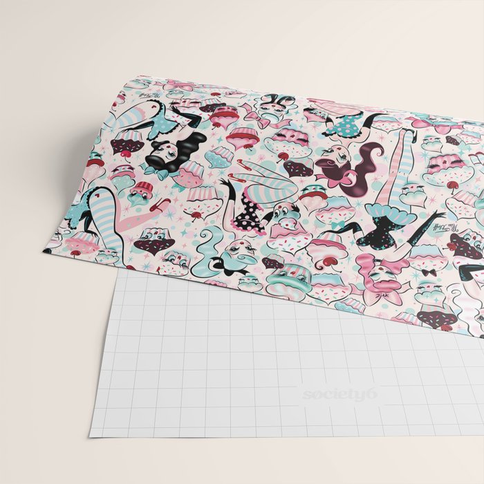 Cupcake Dolls Pattern Wrapping Paper Gallery Image 2