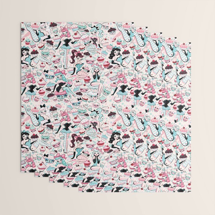 Cupcake Dolls Pattern Wrapping Paper Gallery Image 3
