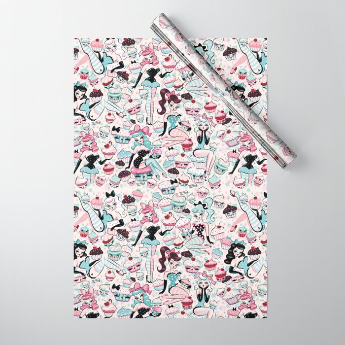 Cupcake Dolls Pattern Wrapping Paper Gallery Image 1