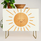 Peace Sun Face, Calm Happy Sunshine Watercolor Credenza Gallery Image 1