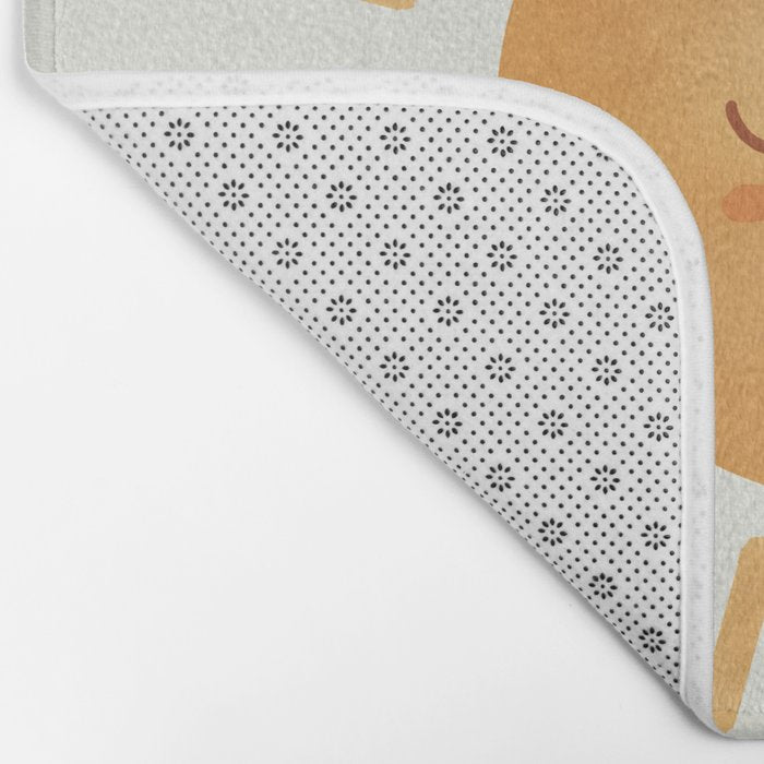 Peace Sun Face, Calm Happy Sunshine Watercolor Bath Mat Gallery Image 2