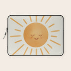 Peace Sun Face, Calm Happy Sunshine Watercolor Laptop Sleeve Gallery Image 1
