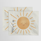 Peace Sun Face, Calm Happy Sunshine Watercolor Placemat Gallery Image 1