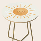 Peace Sun Face, Calm Happy Sunshine Watercolor Side Table Gallery Image 2