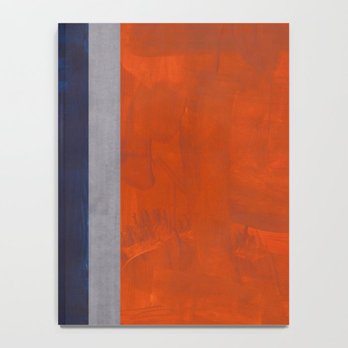 Minimalist Mid Century Rothko Color Field Navy Blue Dark Orange Grey Accent Square Color Block Notebook Gallery Image 4