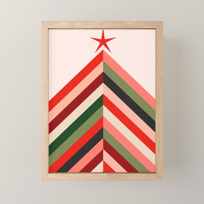 Chevron Christmas tree Mini Art Print Gallery Image 1