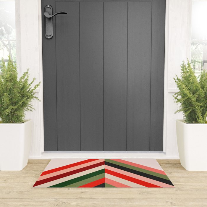 Chevron Christmas tree Welcome Mat Gallery Image 3