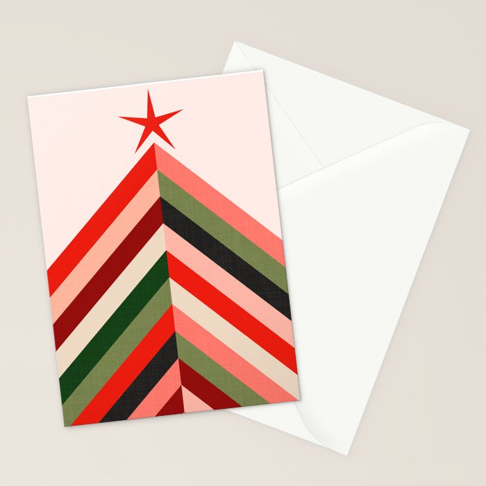 Chevron Christmas tree Stationery Card Gallery Image 2