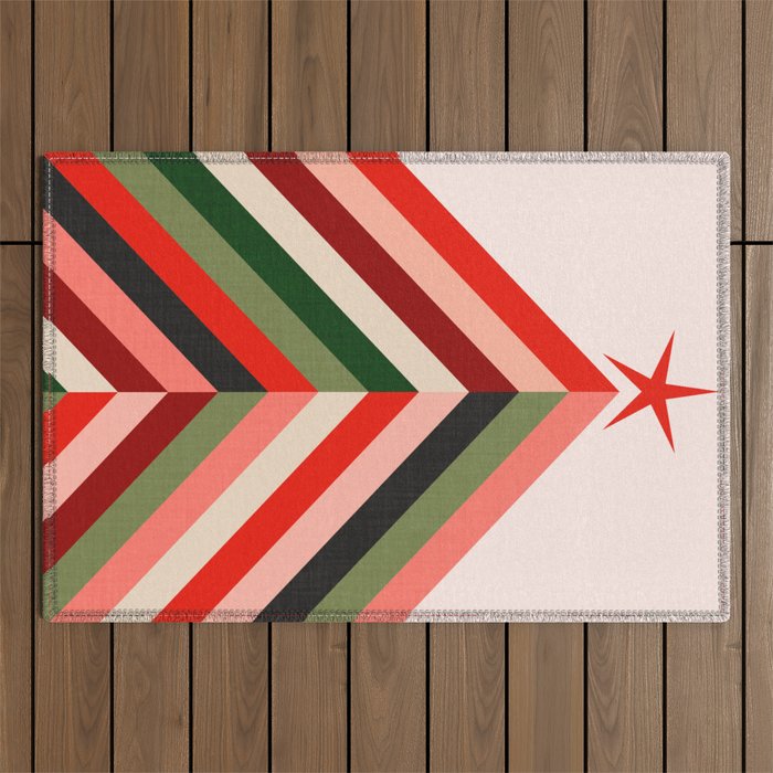 Chevron Christmas tree Outdoor Rug Gallery Image 1
