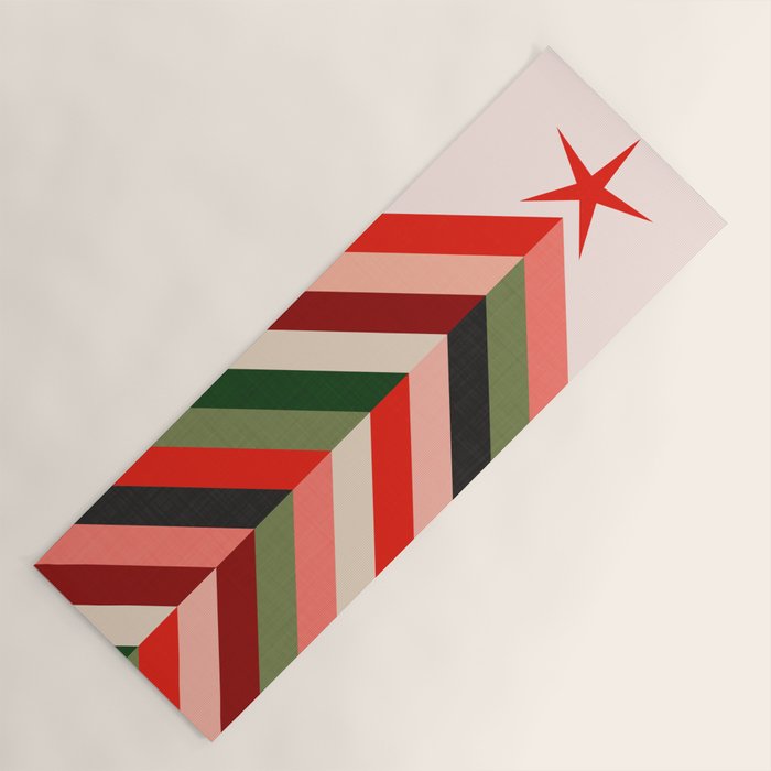 Chevron Christmas tree Yoga Mat Gallery Image 1