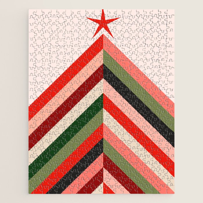Chevron Christmas tree Jigsaw Puzzle Gallery Image 1