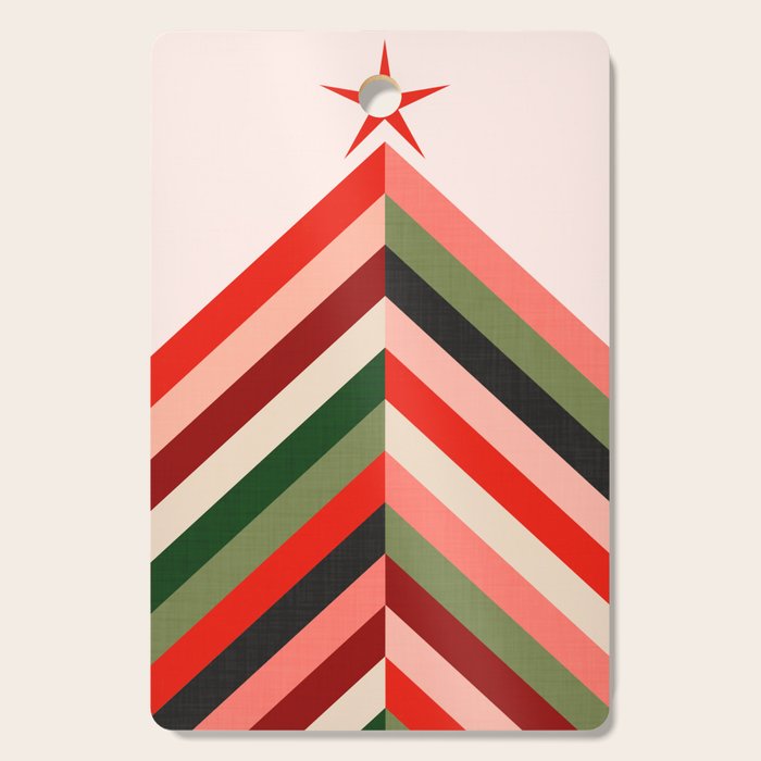 Chevron Christmas tree Cutting Board Gallery Image 1