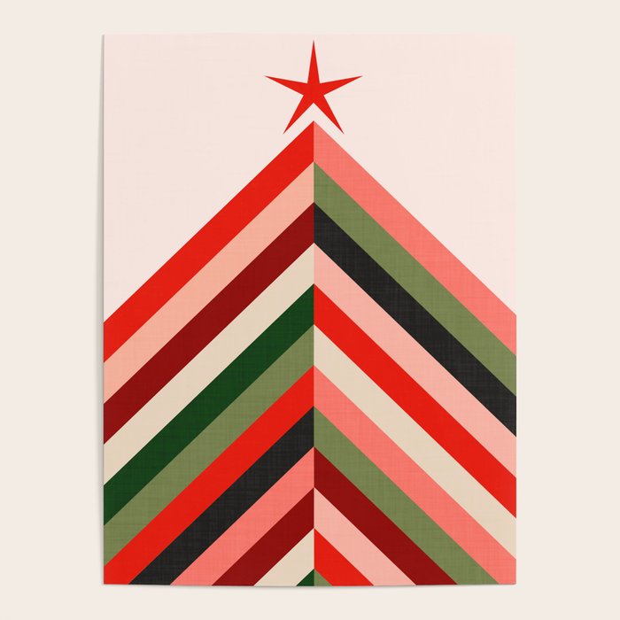 Chevron Christmas tree Poster Gallery Image 4