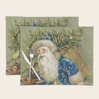 Vintage Christmas : Blue Cloaked Santa Claus Placemat Gallery Image 1