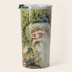 Vintage Christmas : Blue Cloaked Santa Claus Travel Mug Gallery Image 3