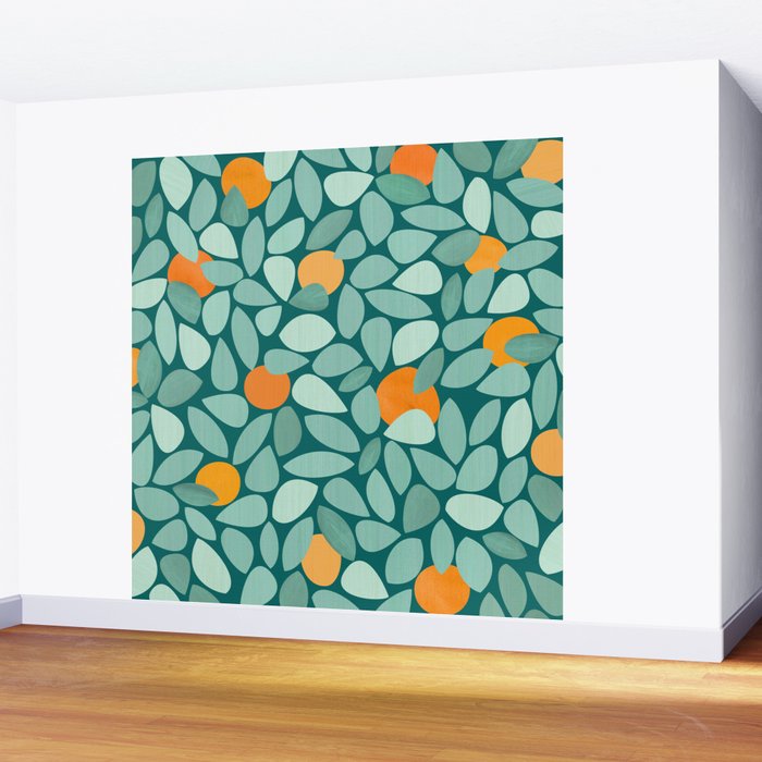 Sunny Orange Grove Abstract Pattern Wall Mural Gallery Image 2