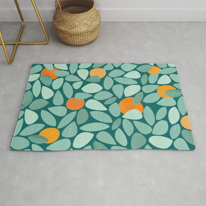 Sunny Orange Grove Abstract Pattern Rug Gallery Image 1