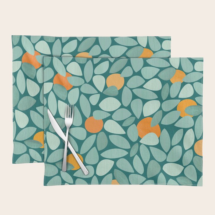 Sunny Orange Grove Abstract Pattern Placemat Gallery Image 1