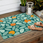 Sunny Orange Grove Abstract Pattern Outdoor Rug Gallery Image 2