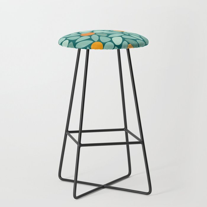 Sunny Orange Grove Abstract Pattern Stool Gallery Image 1