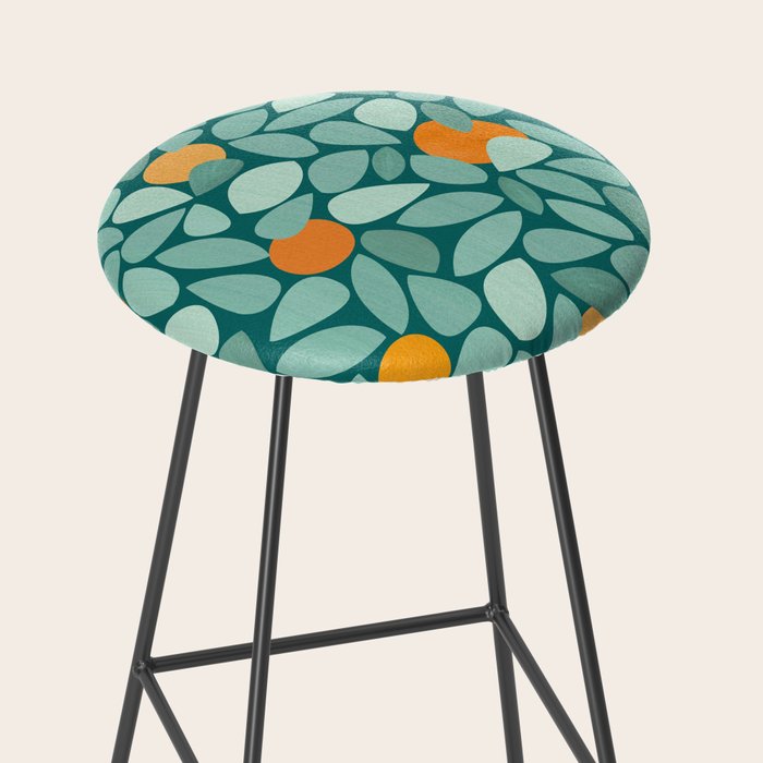 Sunny Orange Grove Abstract Pattern Stool Gallery Image 2