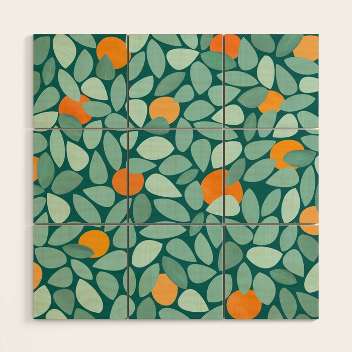 Sunny Orange Grove Abstract Pattern Wood Wall Art Gallery Image 1