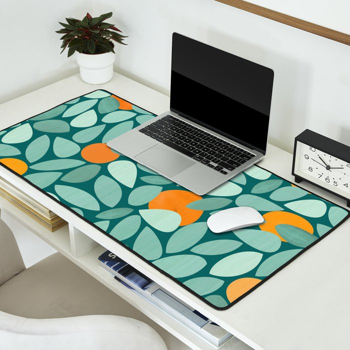 Sunny Orange Grove Abstract Pattern Desk Mat Gallery Image 2
