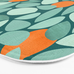 Sunny Orange Grove Abstract Pattern Bath Mat Gallery Image 3