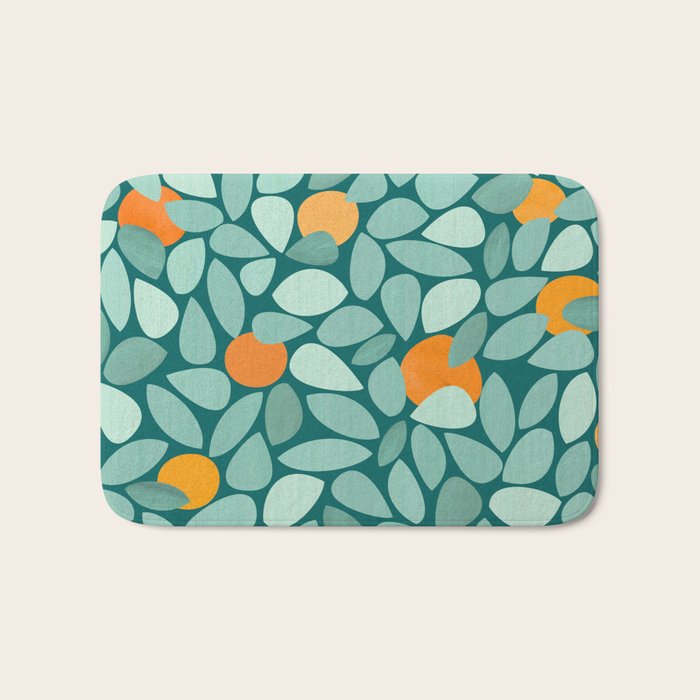 Sunny Orange Grove Abstract Pattern Bath Mat Gallery Image 1