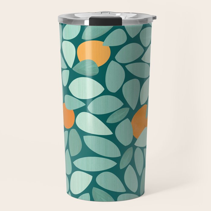 Sunny Orange Grove Abstract Pattern Travel Mug Gallery Image 1