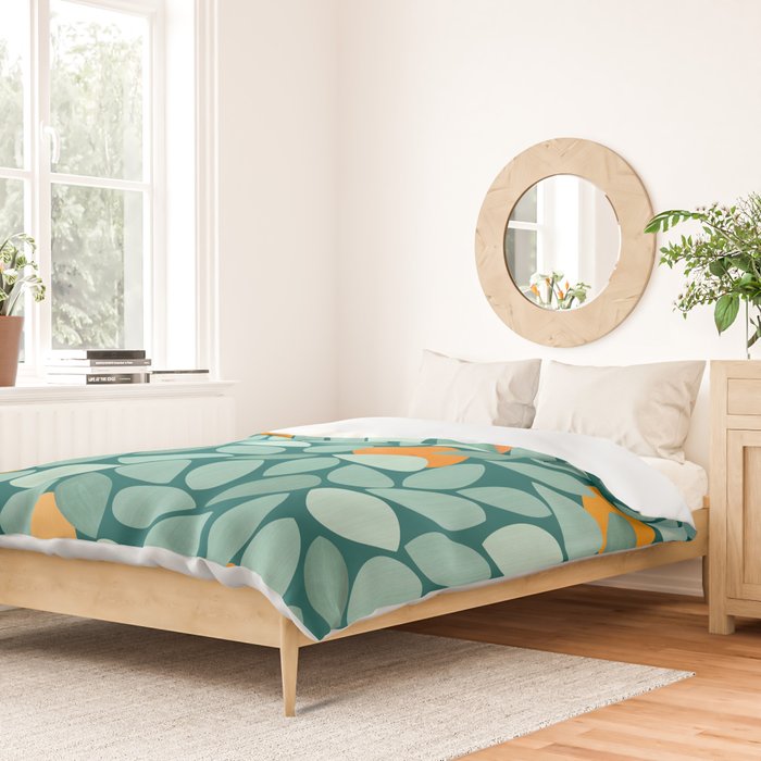 Sunny Orange Grove Abstract Pattern Duvet Cover Gallery Image 2