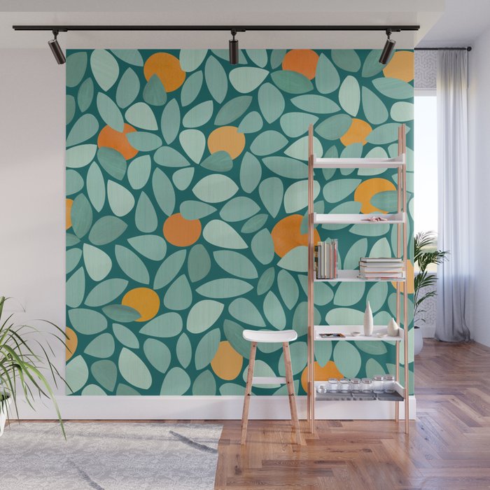 Sunny Orange Grove Abstract Pattern Wall Mural Gallery Image 1