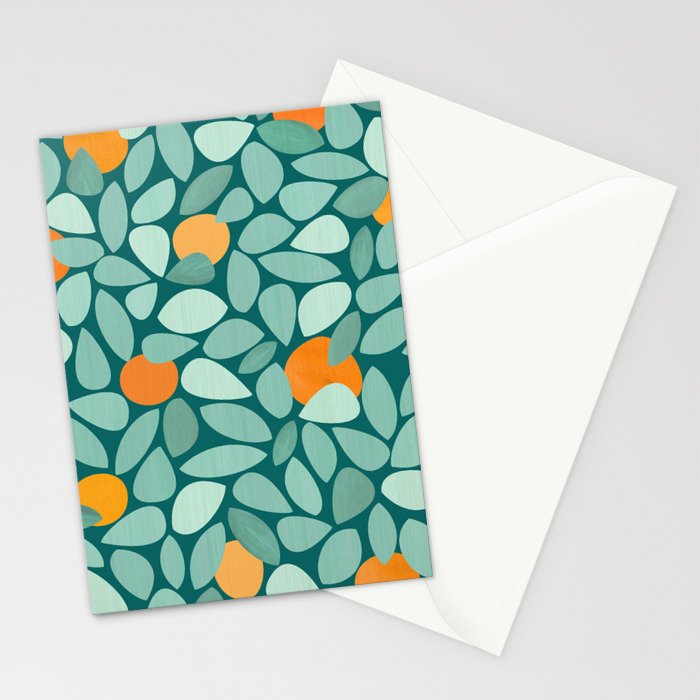 Sunny Orange Grove Abstract Pattern Stationery Card Gallery Image 2