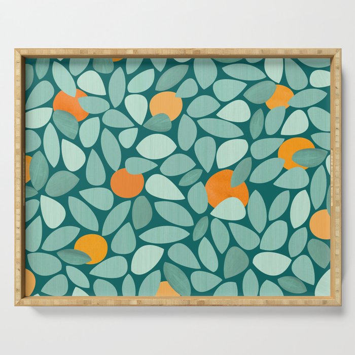Sunny Orange Grove Abstract Pattern Serving Tray Gallery Image 1