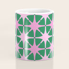 Festive Mid-Century Stars in Green & Pink Coffee Mug Gallery Image 4