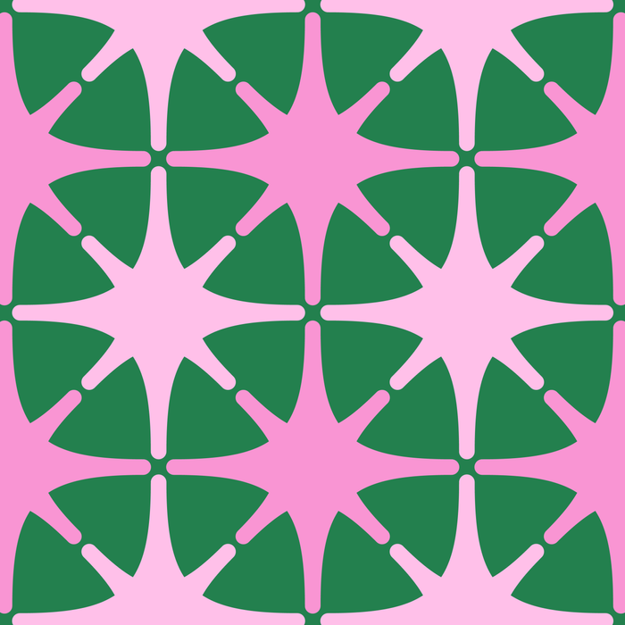 Festive Mid-Century Stars in Green & Pink Coffee Mug Gallery Image 2