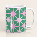 Festive Mid-Century Stars in Green & Pink Coffee Mug Gallery Image 1