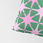 Festive Mid-Century Stars in Green & Pink Pillow Sham Gallery Image 4