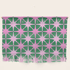 Festive Mid-Century Stars in Green & Pink Wall Hanging Gallery Image 1