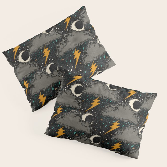 Stormy Night - Gray  Pillow Sham Gallery Image 1