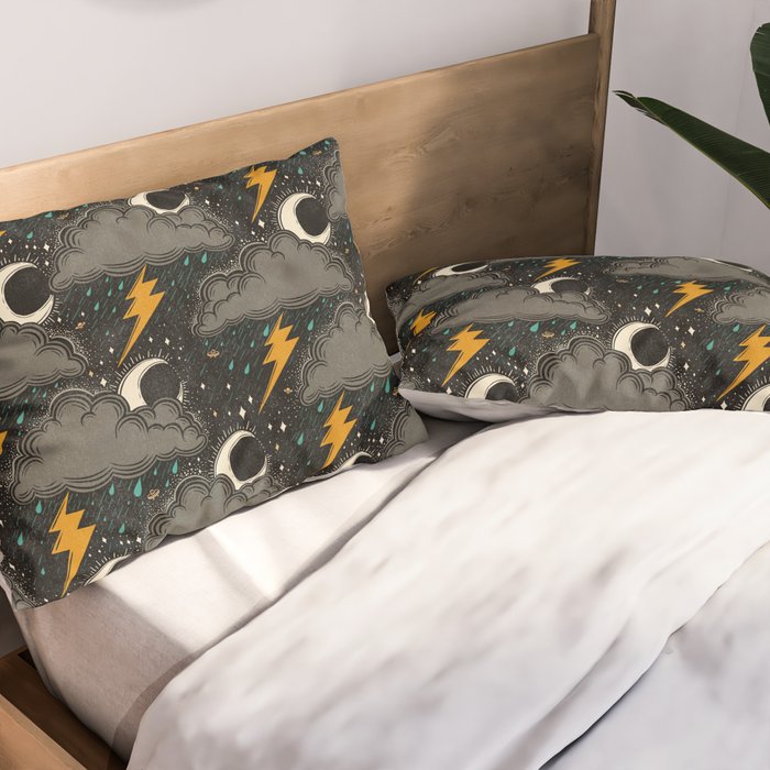 Stormy Night - Gray  Pillow Sham Gallery Image 2