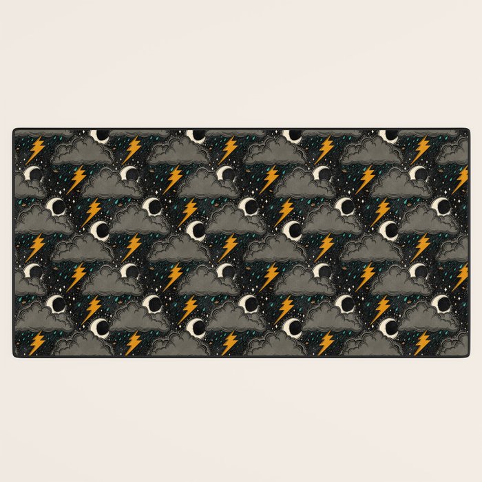 Stormy Night - Gray  Desk Mat Gallery Image 3