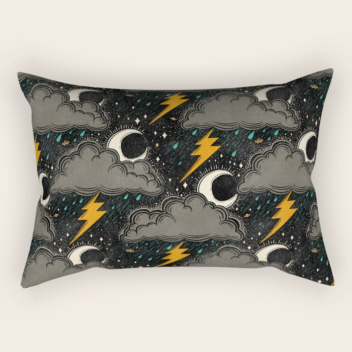 Stormy Night - Gray  Rectangular Pillow Gallery Image 1