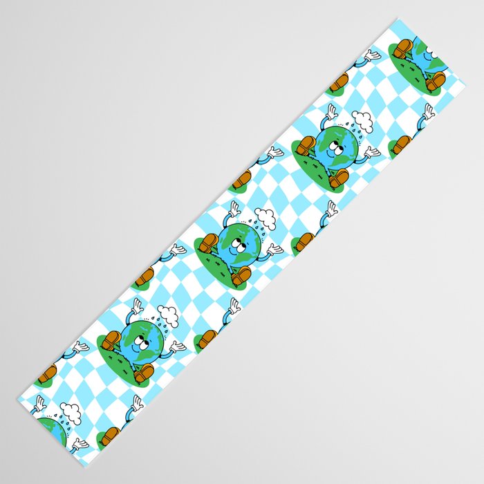 Retro earth planet cartoon pattern Table Runner Gallery Image 3